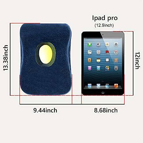 WER Nap Sleeping Pillow Cushion AF8 Bamboo Charcoal Memory Foam Pillow Slow Rebound Desk Nap Pillow with Hollow Design Ideal for Face Down Sleeper Back Support, Removable Washable Velvet Cover