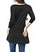Allegra K Woman V Neck Long Sleeves Pockets Side Split Tunic Top S Black