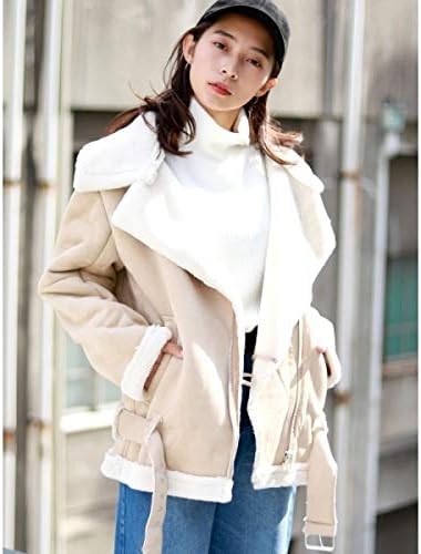 Amazon ジョルダーノ レディース Giordano フェイクムートンライダースジャケット ベージュ F コート ジャケット 通販