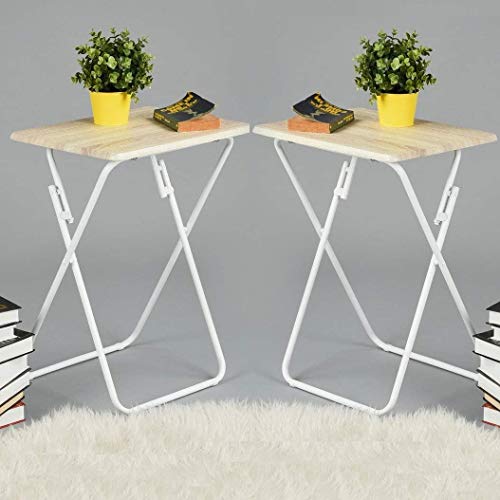 FurnitureR Set of 2 Folding TV Trays Foldable Dinner Snack Trays