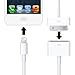AMZ wholesale Charger Adapter, 8-Pin Male to 30-Pin Female Charger Adapter for iPhone 7, 7 Plus, 6S, 6S Plug, 5S, 5C, iPad (2 pcs 30 Pin Adapter White) by