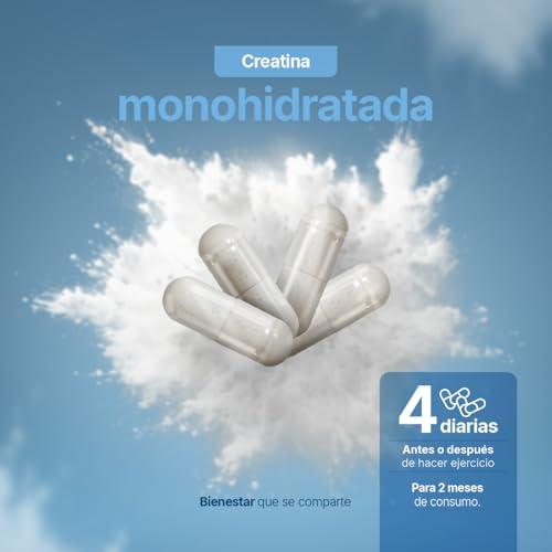 B Life Creatina Monohidratada Micronizada. 240 Cápsulas. Alta Pureza Sin Sabor. Mayor Absorción. Creatine Monohydrate