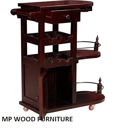 MP Wood Furniture Solid Sheesham Solid Wood Bar Cabinet (Mahogany Finish)