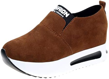 REYO Women Fashion Casual Flock Thick Platform Sport Shoes Sneakers Flat Waterproof Walking Shoes