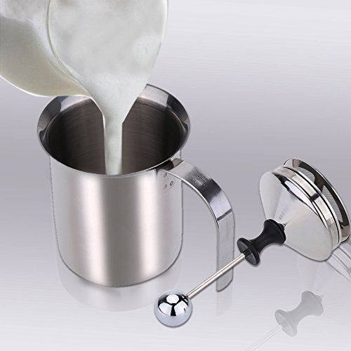 U/K WirtschaftEdelstahl Milch Schneebesen Doppelschicht Milch Bubbler Milchaufschäumer Für Kaffee Verwenden 1 Stücke… – Bild 4