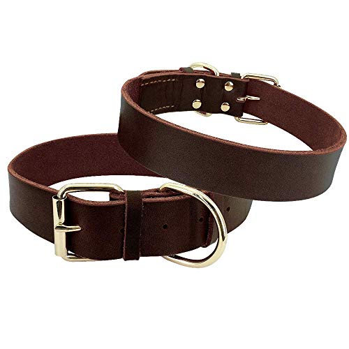 Beirui Genuine Leather Dog Collars Heavy Duty Durable Military Grade