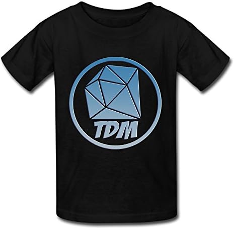 Senben Kid's The Diamond Minecart DAN TDM Logo T-shirt Black L
