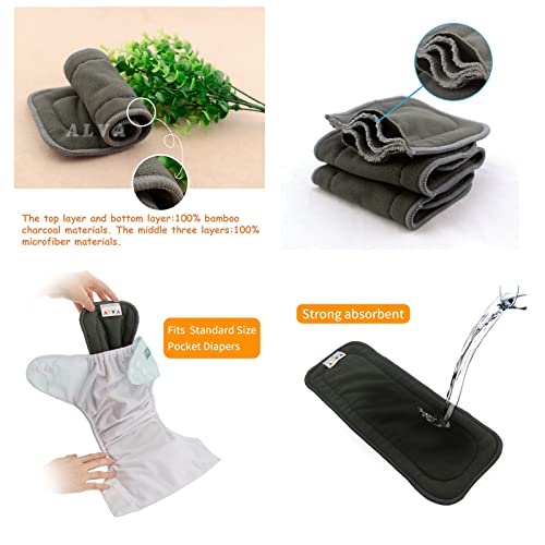 ALVABABY Cloth Diaper 6 Packs Nappies With 12 Icrofiber Inserts Reusable Washable Adjustable