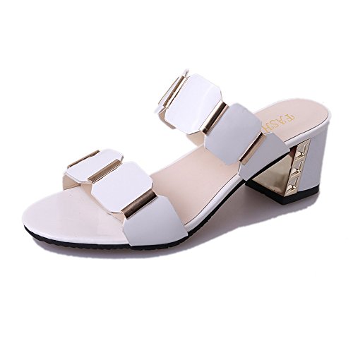 High Heels Slipper for Women,Sunyastor Summer Women Fish Mouth Slipper High Heels Sandals Antiskid Toes Party Dress Shoes White