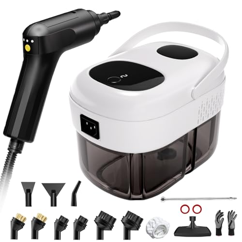 Nettoyeur Vapeur, Nettoyeur Vapeur Portable, Chauffe Rapide en 15s, 3 Niveaux de Réglage, 1,4L Steam Cleaner, Nettoyeur Vapeur Haute Pression Pour Maison, Cuisine, Salle de Bain, Auto, Sols, Meubles