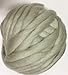 Merino Wool Super Chunky Yarn- Bulky Roving Yarn for Finger Knitting,Crocheting Felting,Making Rugs Blanket and Crafts by FLORAKNIT (Light Gray, Medium-20mm 0.55LB)