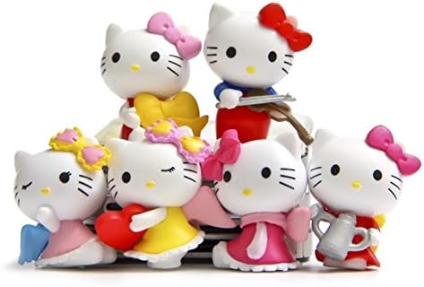 ATOROR 6 Pcs Mini Toys Hello Kitty Figures for Girl Toys Gifts Micro Landscape Decoration