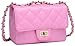 ILISHOP Women's Fashion Shoulder Bag Quilting Chain Cross Korean Ladies Handbag (Bright-pink-purple)