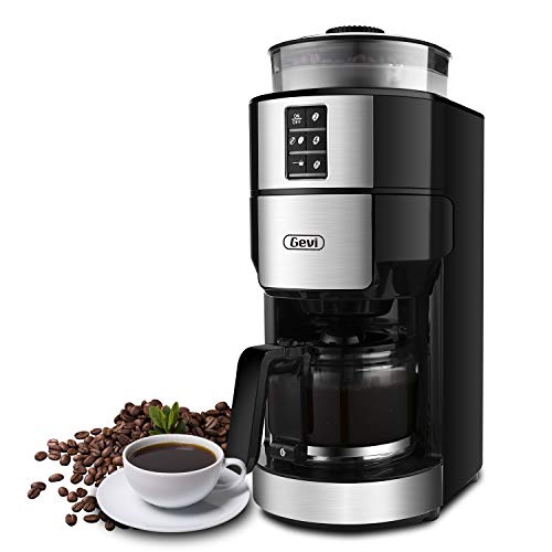 10Cup Drip Coffee Maker, Grind and Brew Automatic Coffee Machine with BuiltIn Burr Coffee
