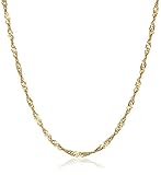 10k Yellow Gold 1.35mm Solid Singapore Chain Necklace, 20