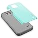 ZTE Overture 2 Case, RANZ Grey with Aqua Blue Hard Impact Dual Layer Shockproof Bumper Case For ZTE Overture 2/ Maven/ Z810/ Z812/ Z813 / Z791/ Z792