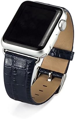32MM Colorful Crocodile Leather Apple Watch Band Strap Wristband With Metal Clasp And Connetor for Apple Watch &amp; Sport &amp; Edition(Not Include Watch) (Navy)