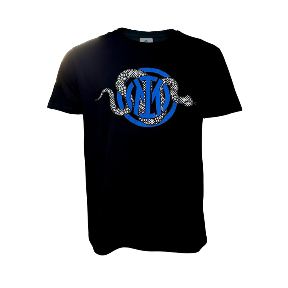 Inter Snake Logo T-Shirt Black T-Shirt Men Unisex - Adult (Pack of 1)