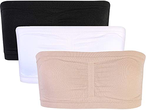 Sweet & Sassy Girls' Seamless Pull On Bandeau Tube Bra (3 Pack)