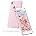 ULAK iPhone 7 Case, Pink Slim Fit Liquid Rubber & Silicone Protective Shock Absorption Cover with Soft Microfiber Cloth Lining Cushion for Apple iPhone 7 4.7 Inch,Pink