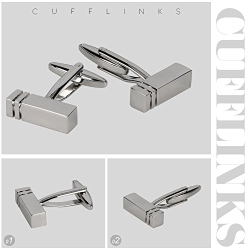 Echeer Cuff Links Set, Stoving Varnish Solid Brass CuffLinks for Men Gentleman Business Gift