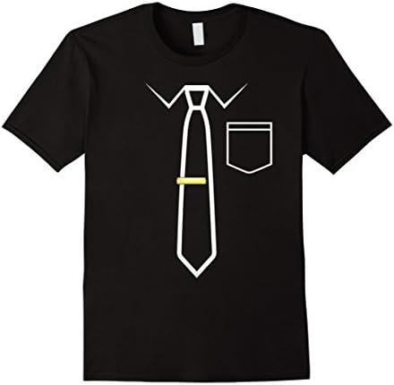 Mens Silk Tie Pocket T-Shirt Funny Gold Clip Bling Novelty Light 2XL Black