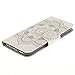 Urvoix Galaxy S7 Case, Card Holder Stand Leather Wallet Case - White Flower Flip Cover for G930 Samsung Galaxy S7
