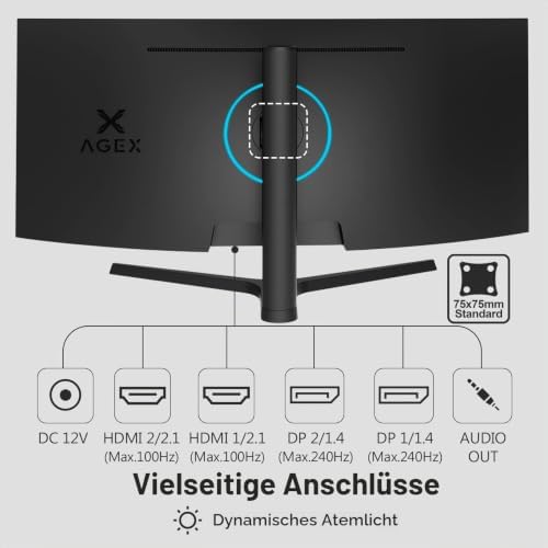Z-Edge AGEX 34 Zoll 240Hz Curved Gaming Monitor 3440x1440 VA DP1.4 HDMI2.1