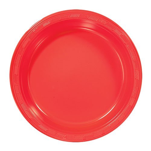 Hanna K. Signature Collection Plastic Plate, 50 Plates, 9-Inch, Red