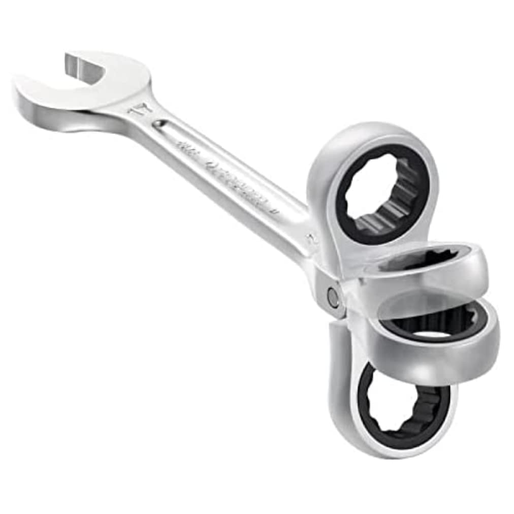 Facom 467bf. 18 Metric Articulated Ratchet Combination Spanner, 18 mm, Silver