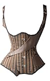 Camellias Steel Boned Steampunk Tesla Underbust Corset Waist Training Cincher