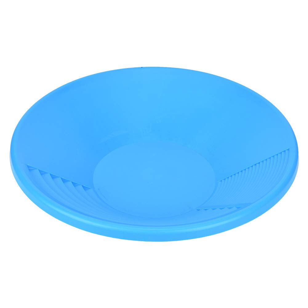 Gold Mining Pan, Plastic Blue Gold Pan with Dual Riffles Gold Washing Tool for Panning Mining Dredging