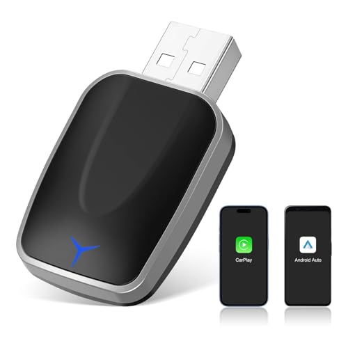 Joceixx Wireless Carplay Android Auto 2In1 Adapter, Plug And Play, Für Autos Mit Kabelgebundenem Carpaly Und Android Auto, Unterstützt Ios 10+ &Amp; Android 11+ (Unidirektional Ende-075)