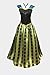Cokos Novelty Adult Women Frozen Anna Elsa Coronation Dress Costume Princess Costume (XS Women Size, Olive)