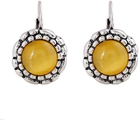 Retro Cat's Eye Earrings Fashion Temperament Diamond Earrings Female Earrings Sun Flowers Ear Ornament