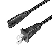 NAHAO 2 Prong Standard Power Cord 6FT/2M, Figure 8 Power Cord Universal Replacement Cable for Game Consoles Xbox PS4, Printers, Boomboxes, HP/Samsung/Sony/Acer/Asus/Lenovo/MSI