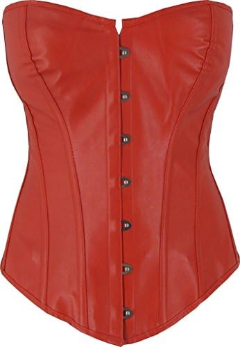 Discreet Tiger Red Faux Leather Corset 7XL