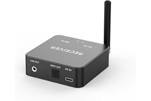 Wireless Bluetooth Receiver 192kHz Digital to Analog Audio, 192ft Long Range with Built-in Bluetooth 5.3 Receiver, Wireless A