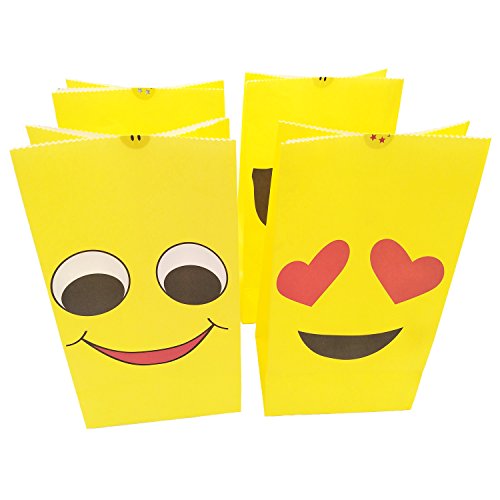 Emoji paper bags  emoji party favors treat goody bags for kids