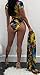 Lovaru Women's New Colorful Dyeing Bikini One Piece Swimsuit+Ponchos Cover Ups (Large, Yellow)