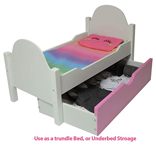 Unicorn Wooden Doll Bed Fits 18 Inch Dolls (Trundle Bed) in Kenya