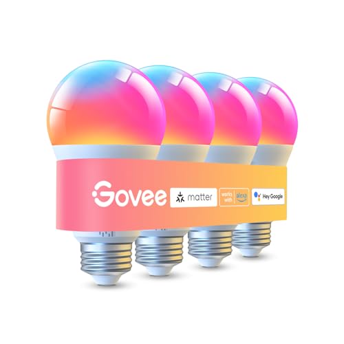 Govee LED Smart Light Bulbs, 1000LM RGBWW A19 75W E26 Base 4...