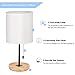 Wood Desk Lamp, Nightstand Table Lamp With White Fabric Shade, Modern Bedside Lamp For Bedroom, End Table, Farmhouse, Guestroom, College Dorm, Coffee Table