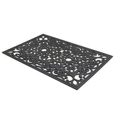 Chattels Classic Ornate Rubber Scroll Door Mat Garden Outdoor Heavy Duty 40 X 60cm (Two Circles Scroll Doormat Design)