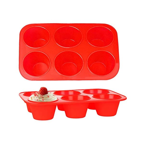 kuou 2 Pack Large Deep Muffin Tray, 12 Cup Silicone Muffins Pan, Non-Stick Cupcake Baking Tin Baking Mould Bakeware…