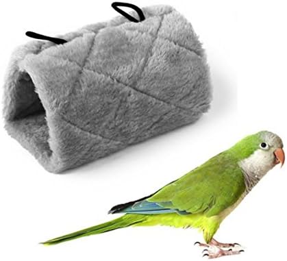 WICOO Pet Parrot Bird Hammock Hanging Cave Cage Snuggle Happy Hut Tent Bed Bunk Toy (gray)