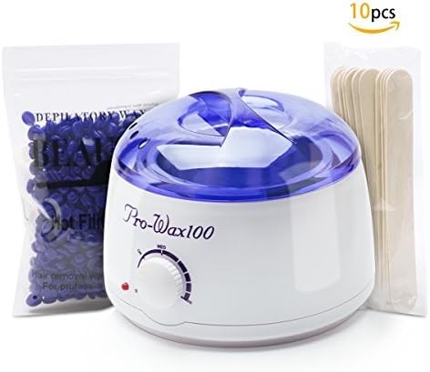 Wax Warmer for Hair Removal, VERKB Hard Wax Heater with Rapid Melting Pot Lavender Beads for Depilatory, 10 Applicator Sticks