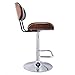 Costway Swivel Walnut Bentwood Adjustable Height Bar Stool PU Leather Tufted Modern Barstool Pub Chair with Button Tufted Black Vinyl Upholstery