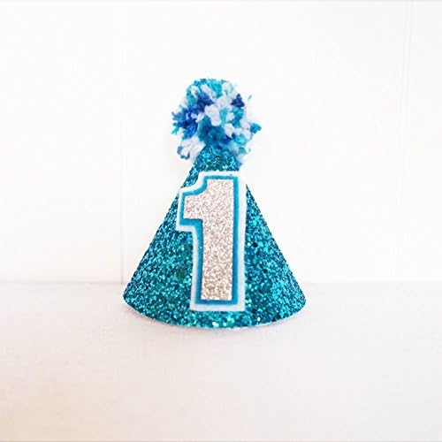 Happy Birthday Sparkle Mini Festive Party Cone Hat Party Decorations Blue/ Silver/ White