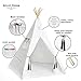 Nature's Blossom Kids Teepee Tent 6 Feet Tipi with Floor, Five Poles, Window Carrying Bag. Foldable Playhouse for Indoor or Outdoor Play. Popular Gift for Thanksgiving Christmas, Off-White, X-Large